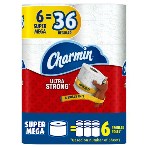 Charmin Ultra Strong Toilet Paper 6 Super Mega Rolls 426 Sheets Per