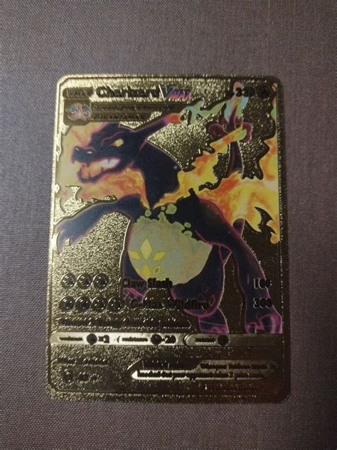 Mavin Pokemon Gold Metal Charizard Vmax Card Gigantamax