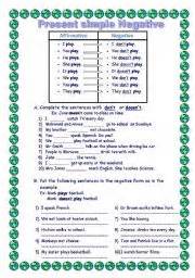 Present Simple Negative Forms ESL Worksheet By Ouareha77