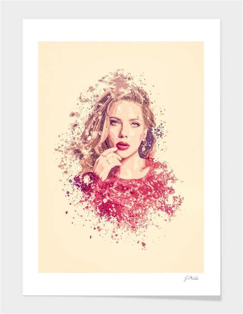 Scarlett Johansson Splatter Painting Art Print By Voodoo Production Exclusive Edition From