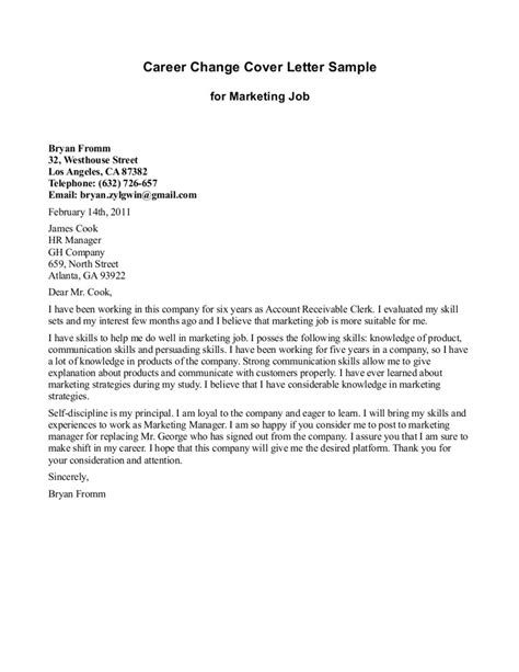 Cover Letter For Switching Careers Williamson