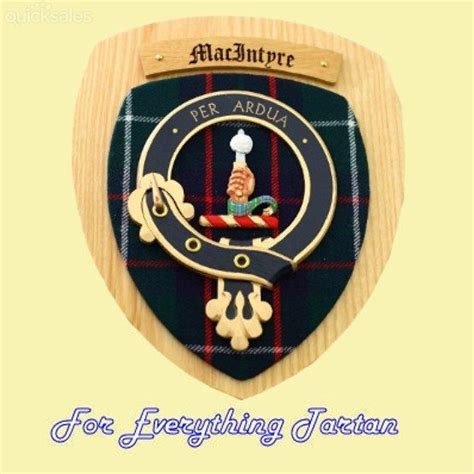 Clan Macintyre Tartan Woodcarver Wooden Wall Plaque Macintyre Crest 7 X