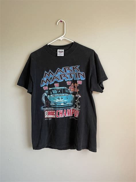 Mark Martin Vintage Shirt Front And Back 1998 4 Time Gem