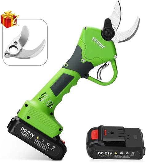 Seesii Professional Cordless Electric Pruning Shears Pcs Rechargeable Battery Powered Tree