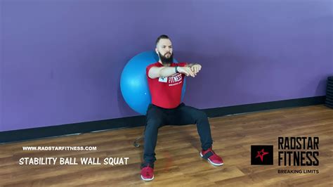 Radstar Fitness Stability Ball Wall Squat Leg Exercise Youtube