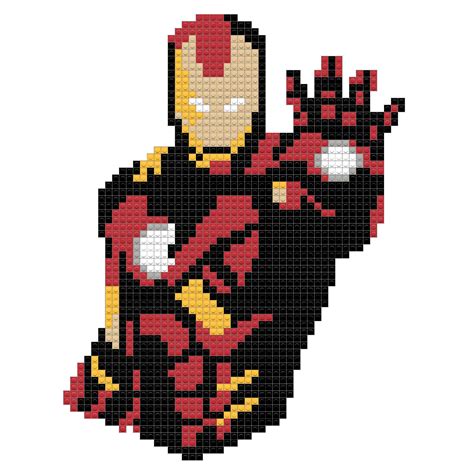 Iron Man Dibujos En Cuadricula Dibujos Marvel Pixel Art Images