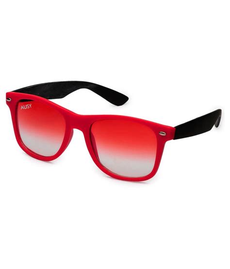 Ausy Red Lens Square Sunglasses For Men And Women Buy Ausy Red Lens Square Sunglasses For Men