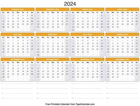 2024 Printable Calendar One Page With Holidays Printable Free Pdf