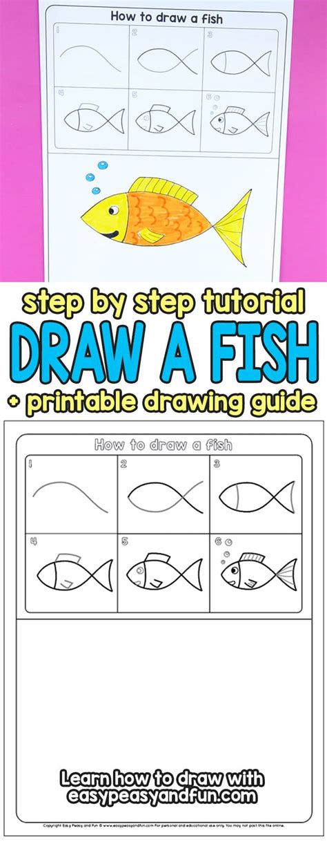 This line represents the upper section of the lower lip. How to Draw a Fish Step by Step Tutorial for Kids ...