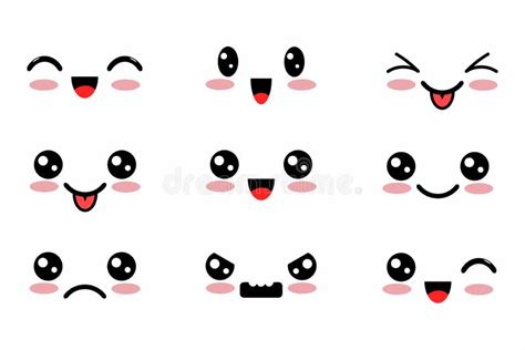 Kawaii Faces Clip Art Cute Face Expressions Japanese Anime