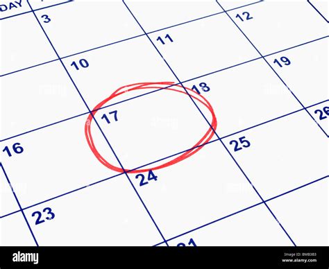 A Date Circled On A Calendar Stock Photo Alamy