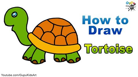Turtle Drawing How To Draw A Tortoise For Kids Youtube