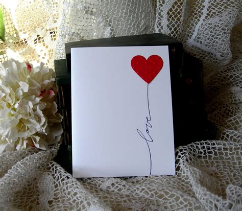 handmade greeting card a simple love note heart love etsy valentines cards valentine cards