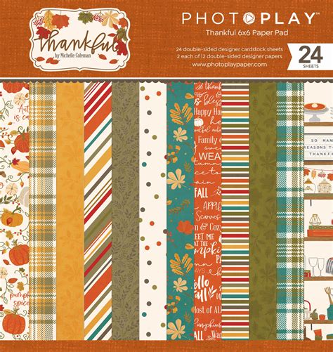 Photoplay Double Sided Paper Pad X Pkg Thankful