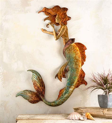 Handcrafted Metal Mermaid Wall Art Wind And Weather
