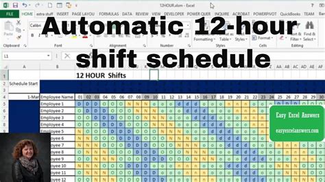 12 Hour Shift Schedule Template Excel