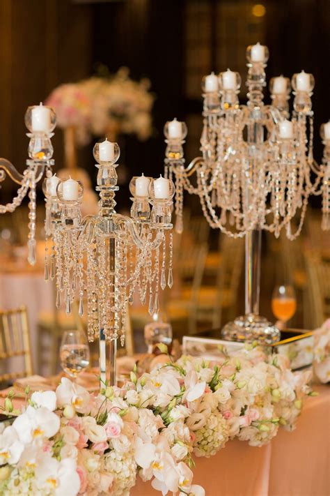 Crystal Candelabra Centrepiece Lavish Wedding At The Langham Auckland