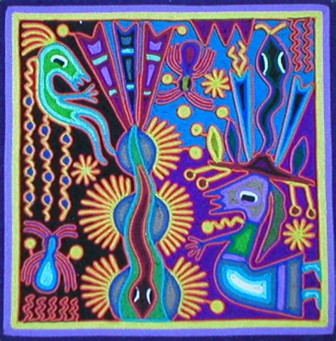 Top Of The World Artist Jose Benitez Sanchez § Huichol Art The Huichol Indians Yarn