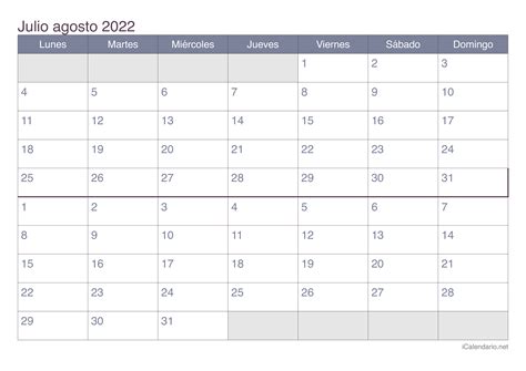 Plantilla Calendario Julio Y Agosto 2022 Mobile Legends