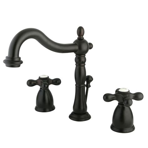 kingston brass victorian 8 in widespread 2 handle bathroom faucet in oil rubbed bronze