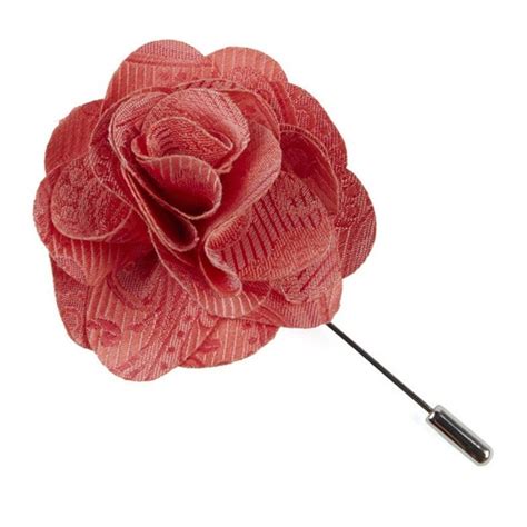 Twill Paisley Coral Lapel Flower Lapel Flowers And Pins Tie Bar