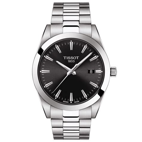 ti'so) is a swiss luxury watchmaker. Tissot Gentleman watch T1274101105100 Black dial steel ...