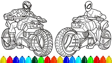 Spiderman coloring pages for kids. Spiderman Black Spiderman Motorcycle Coloring Pages ...