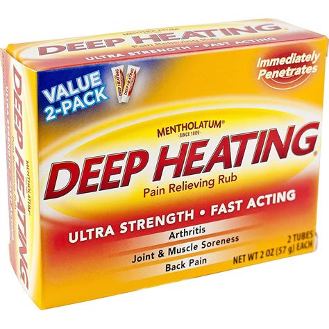Buy Mentholatum Ultra Strength Deep Heating Pain Relieving Rub 2 Tubes