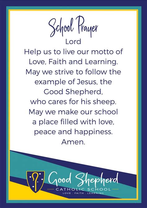School Prayer Good Shepherd Catholic Community School