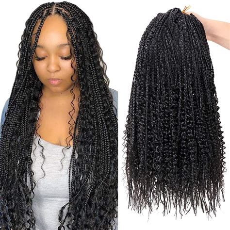 Buy 6 Packs Goddess Box Braids Crochet Hair With Curly Ends 20 Inch
