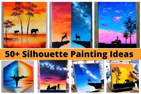 50 Silhouette Painting Ideas Easy To Make Silhouette Painting