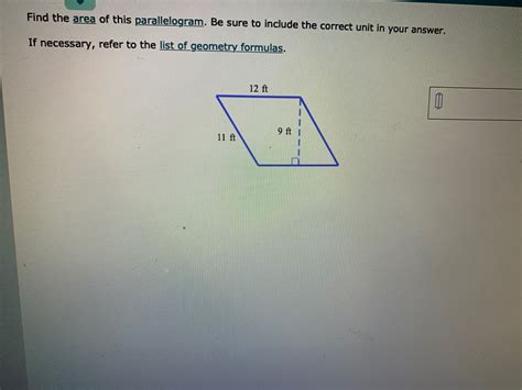Answered: Find the area of this parallelogram. Be… | bartleby