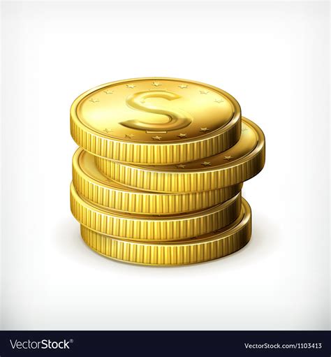Stack Of Coins Royalty Free Vector Image Vectorstock