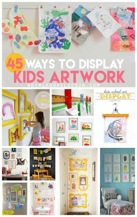 Kids Art Display Ideas A Girl And A Glue Gun