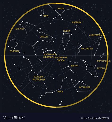 Night Sky With Constellations Royalty Free Vector Image