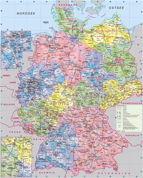 Velká Mapa Německa Mapa Německa Velké Západní Evropa Evropa
