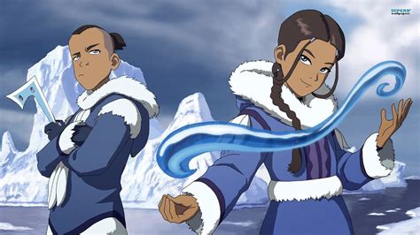 The third image is of katara in a green cloak over her water tribe clothing, shooting a chunk of ice from her waterskin. Katara Wallpaper (53+ pictures)