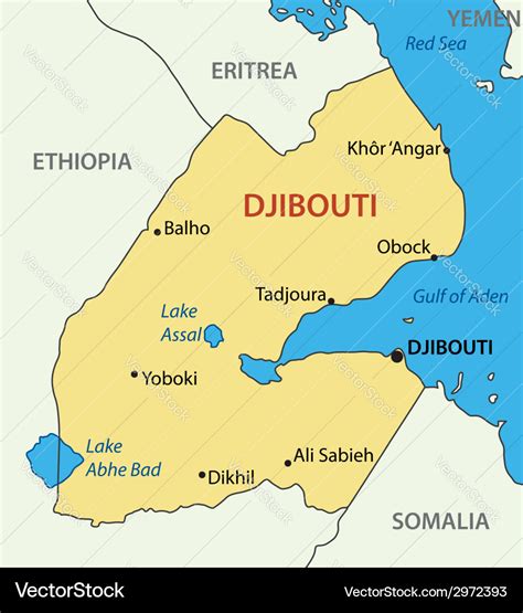 Republic Of Djibouti Map Royalty Free Vector Image