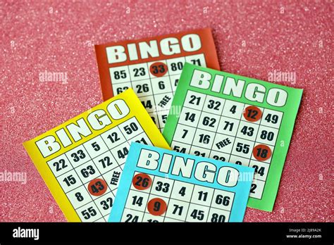 Many Colorful Bingo Boards Or Playing Cards For Winning Chips Classic