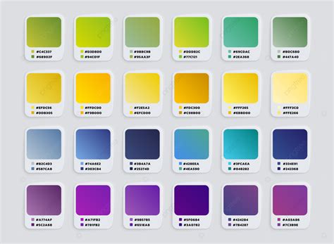 Katalog Palet Warna Gradien Trendi Cairan Lembut Palet Png Dan