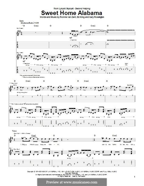 Sweet Home Alabama Chords Sheet And Chords Collection