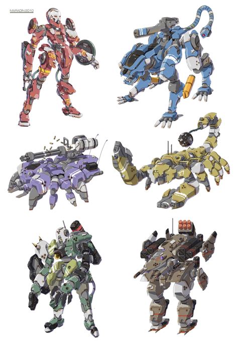 Commission Mecha Series 1 By Nidaram On Deviantart Mecha Robots