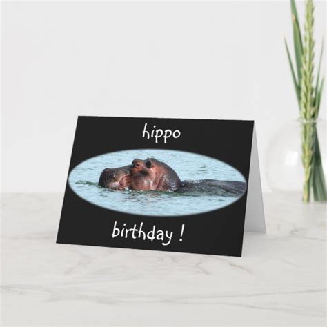 Hippo Birthday Card Birthday Cards Custom Greeting