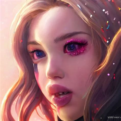 Belle Delphine Portrait Ahegao Face Glossy Glare Stable Diffusion