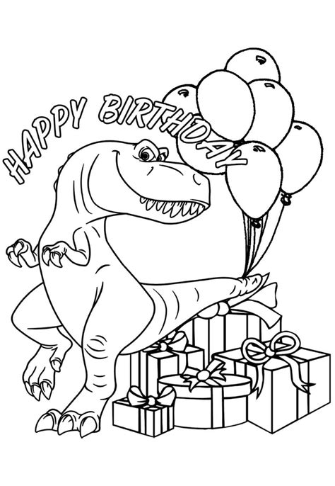 Happy Birthday Dinosaur Coloring Page My Coloring Page Porn Sex Picture