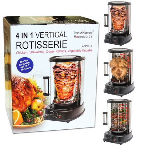 4 In 1 Vertical Chicken Rotisserie Grill Daniel James Products