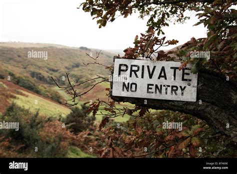 Private No Entry Sign On Exmoor Stock Photo Alamy