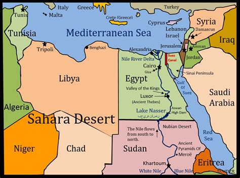 Map Of Egypt And Surrounding Countries World Map