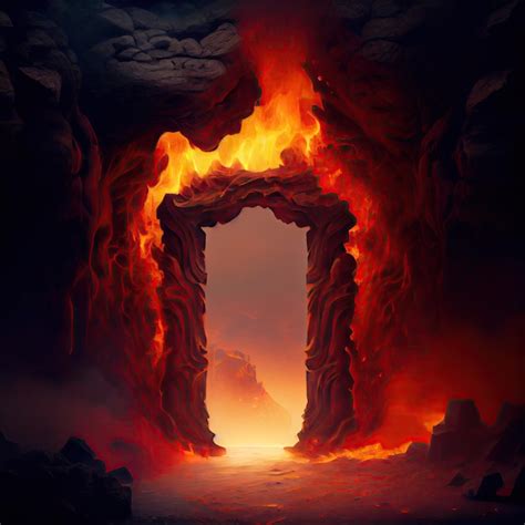 Premium Photo Portals Opening To Fiery Underworld Gate Of Hell
