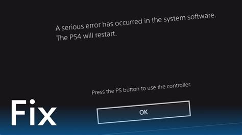 A Serious Error Has Occurred In The System Software Ps4 Reservationwoman